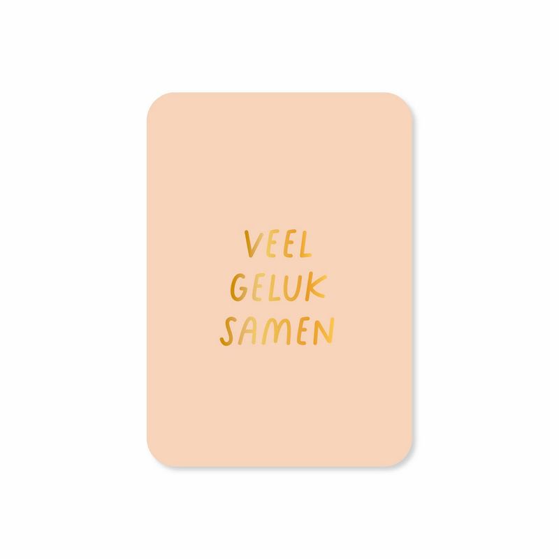 Minikaart Veel geluk samen (met goudfolie)