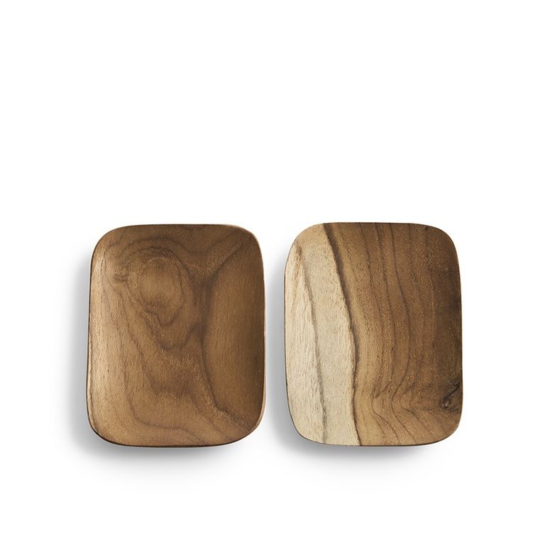 Schaaltje teak plat Rechthoek
