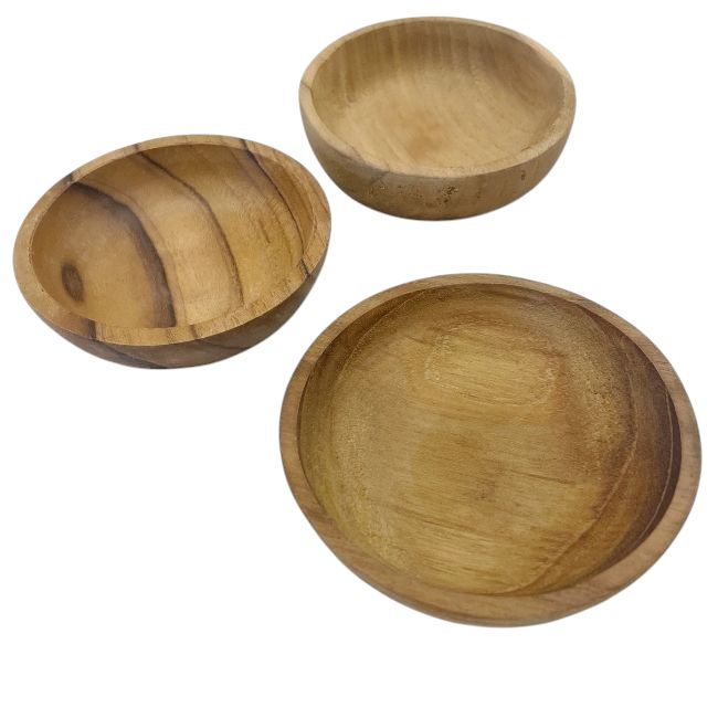 Schaaltje teak  Rond