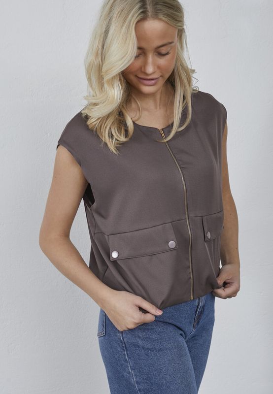 Mouwloos vest Garwin - latte bruin