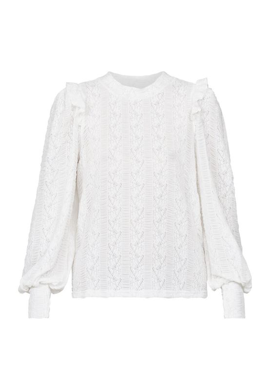 Blouse Eina ronde hals - wit