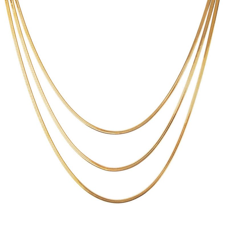 Triple Layered Snake Chain Necklace
