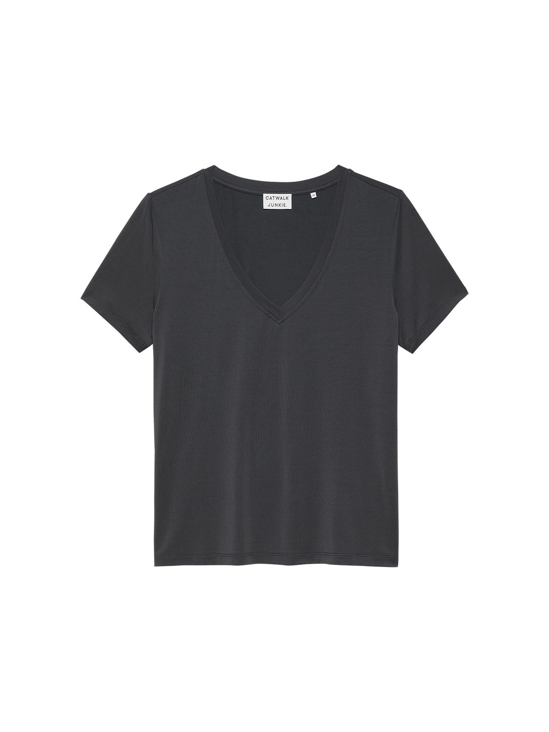 T-shirt with v-neck - dark grey