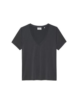 T-shirt with v-neck - dark grey