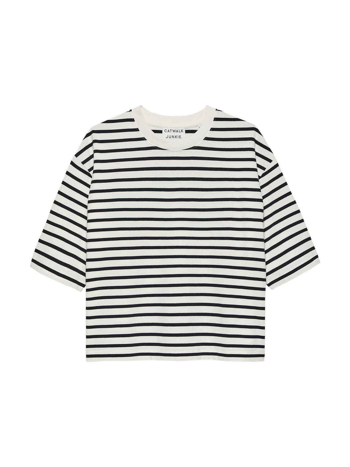 Loose fit stripe t-shirt - black/white