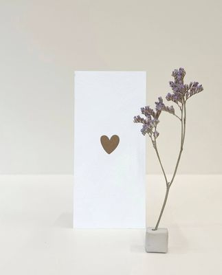 Little Box Dried Flower - heart white