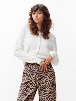 Soft knit cardigan - Egret
