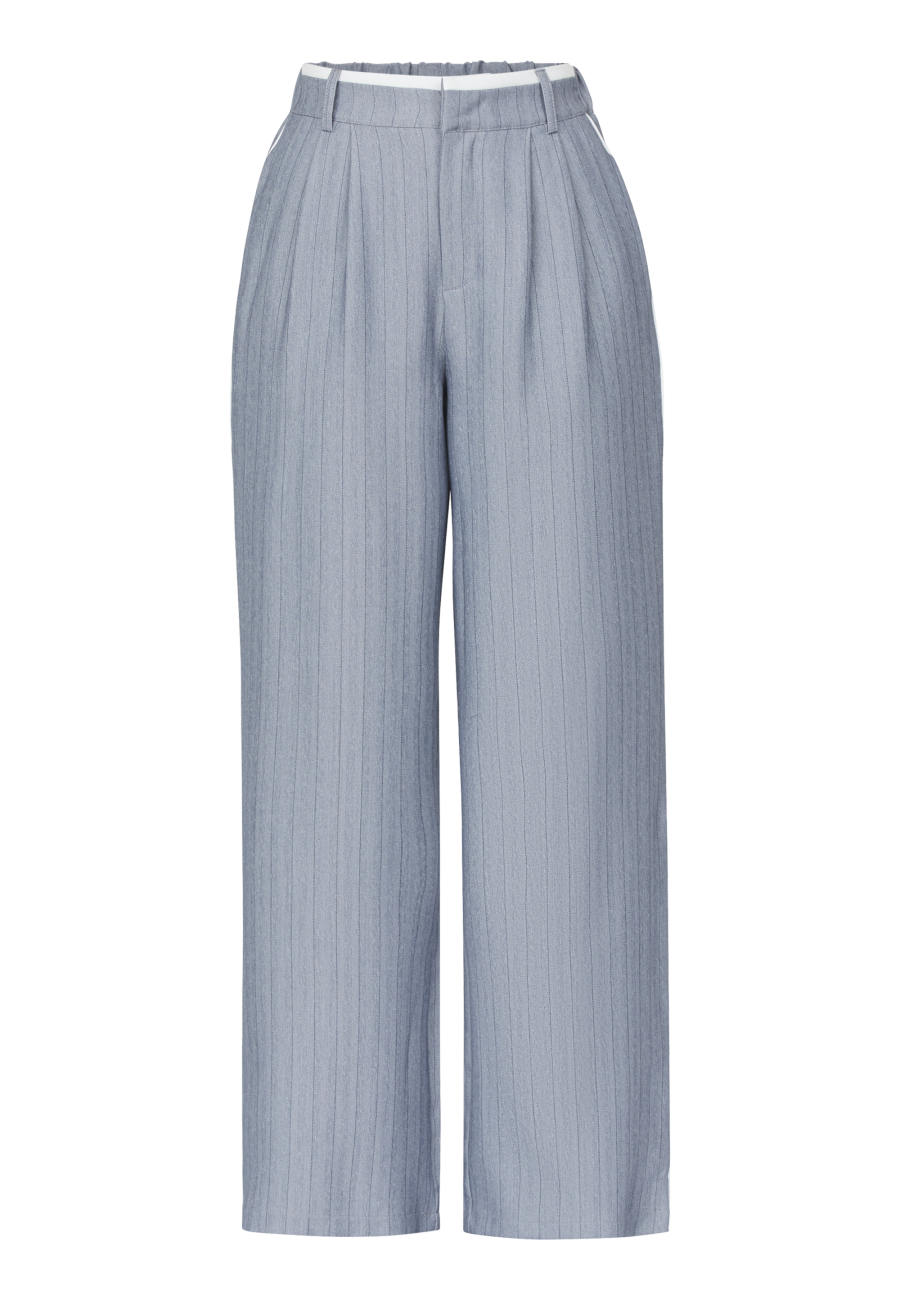 Broek Gira - lichtgrijs/navy