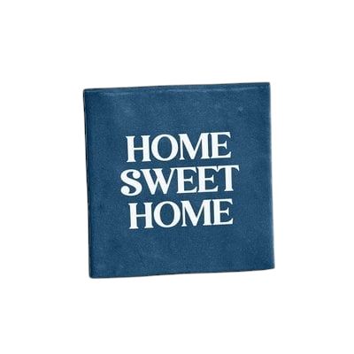 Tegeltje - Home Sweet Home -  blauw &amp; wit