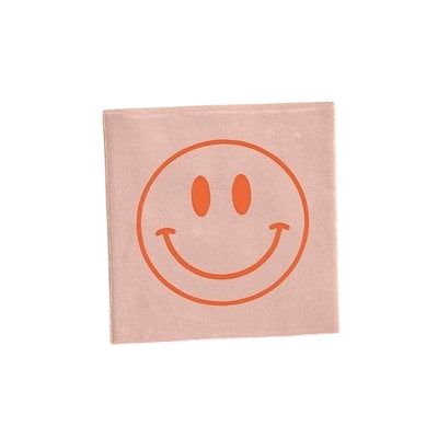Tegeltje - Smiley - roze &amp; oranje
