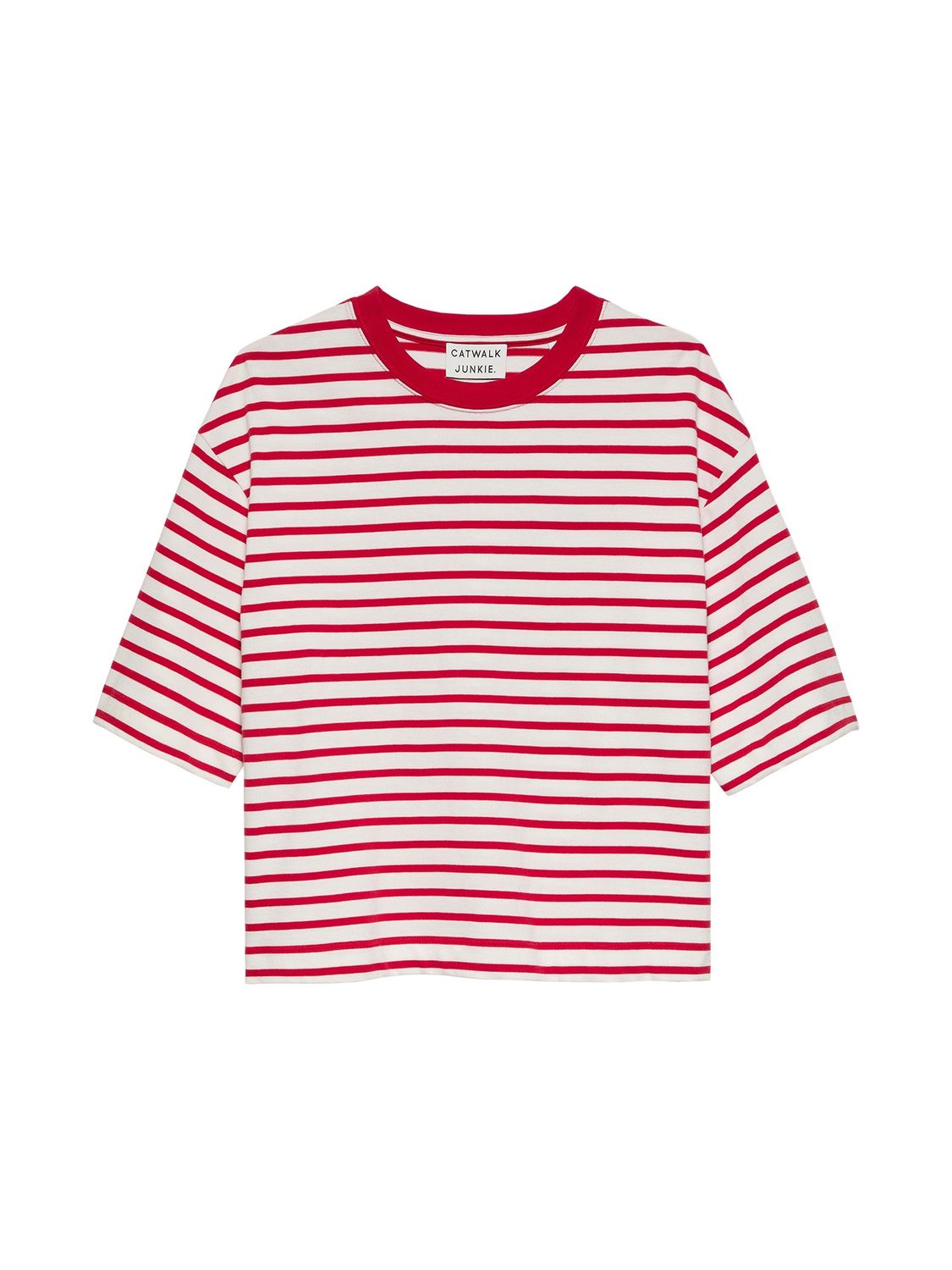 Loose fit stripe t-shirt - red/white