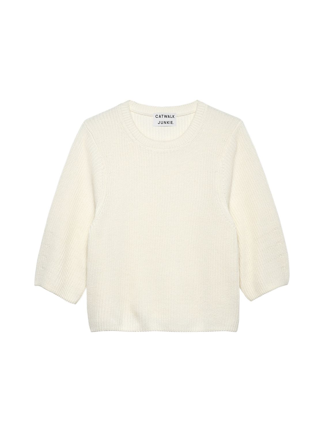 Knit with short sleeves - crème
