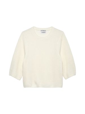 Knit with short sleeves - crème