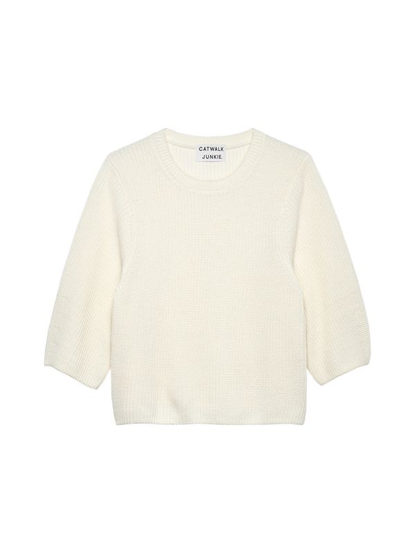 Knit with short sleeves - crème