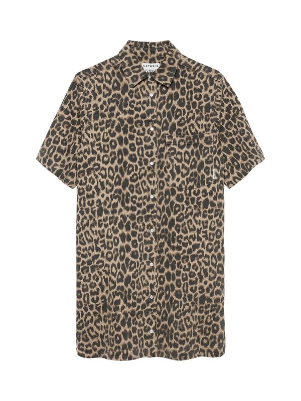 Denim dress - leopard