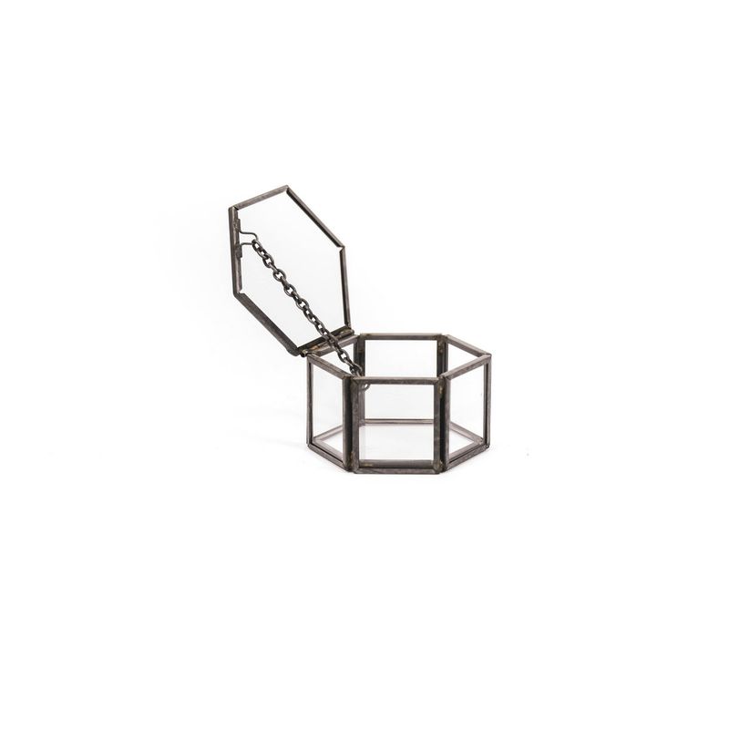 Opbergdoos / sieradendoos hexagon - zwart