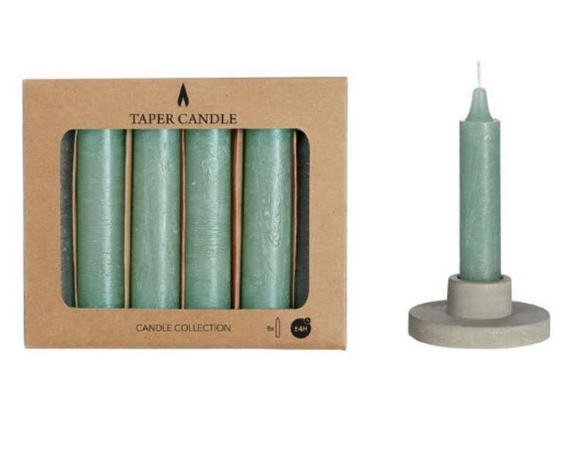 Set van 6 kaarsen - eucalyptus