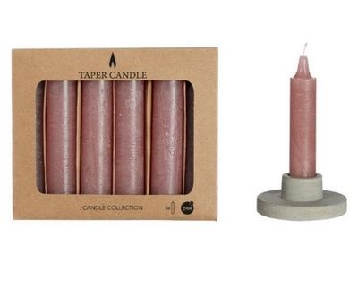Set van 6 kaarsen - mauve