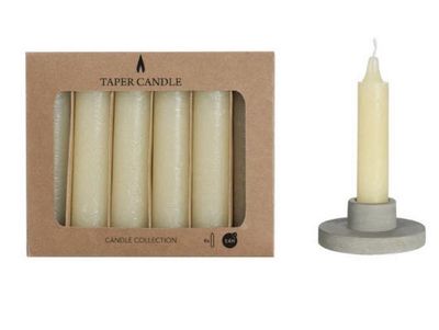 Set van 6 kaarsen - crème
