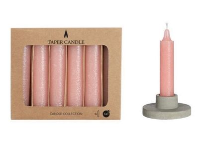 Set van 6 kaarsen - pink