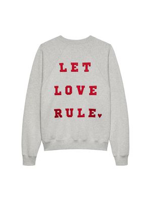 Graphic sweater - grijs/rood