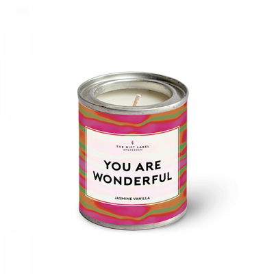 Kaars in tinnen blik - You Are Wonderful