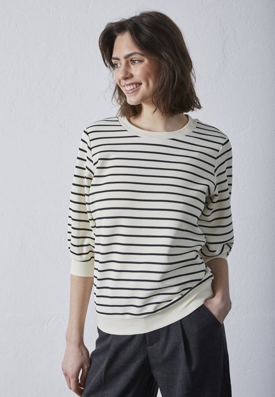 Sweatshirt Eliso - crème/zwart