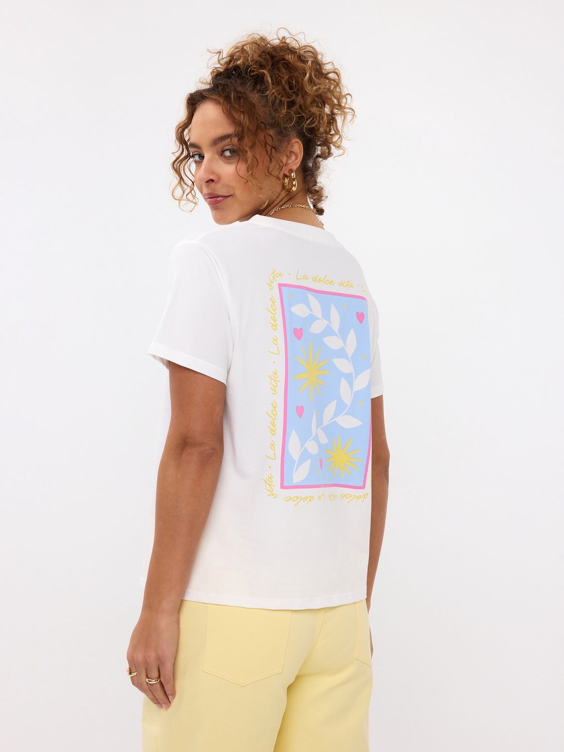 T-shirt La dolce vita - blue pink