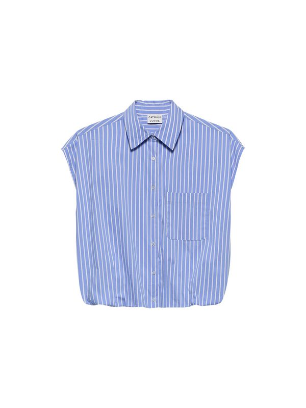 Tuck in blouse mouwloos - blue