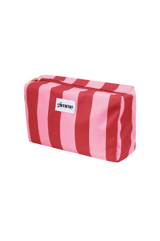 Toilettas grote streep - roze / rood