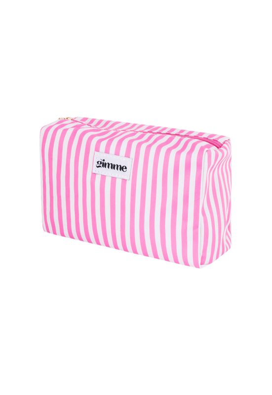 Toilettas kleine strepen - roze