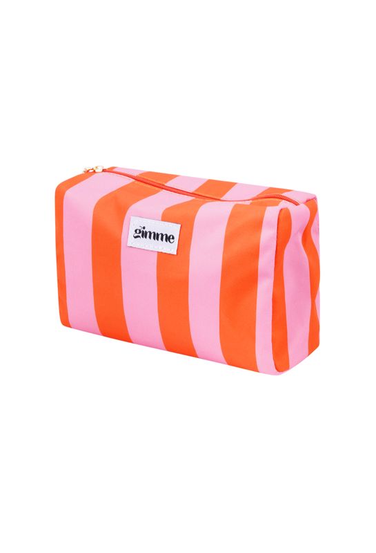 Toilettas grote streep - oranje / roze