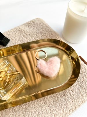 Sleutelhanger - Fluffy Hartje - Roze