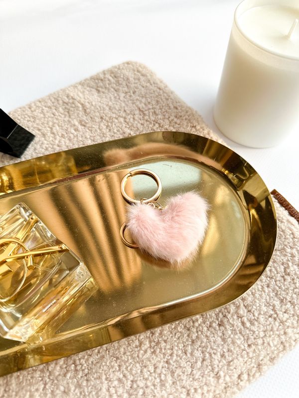Sleutelhanger - Fluffy Hartje - Roze