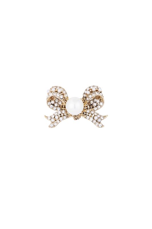 Pin / Broche - Strik diamant met parel