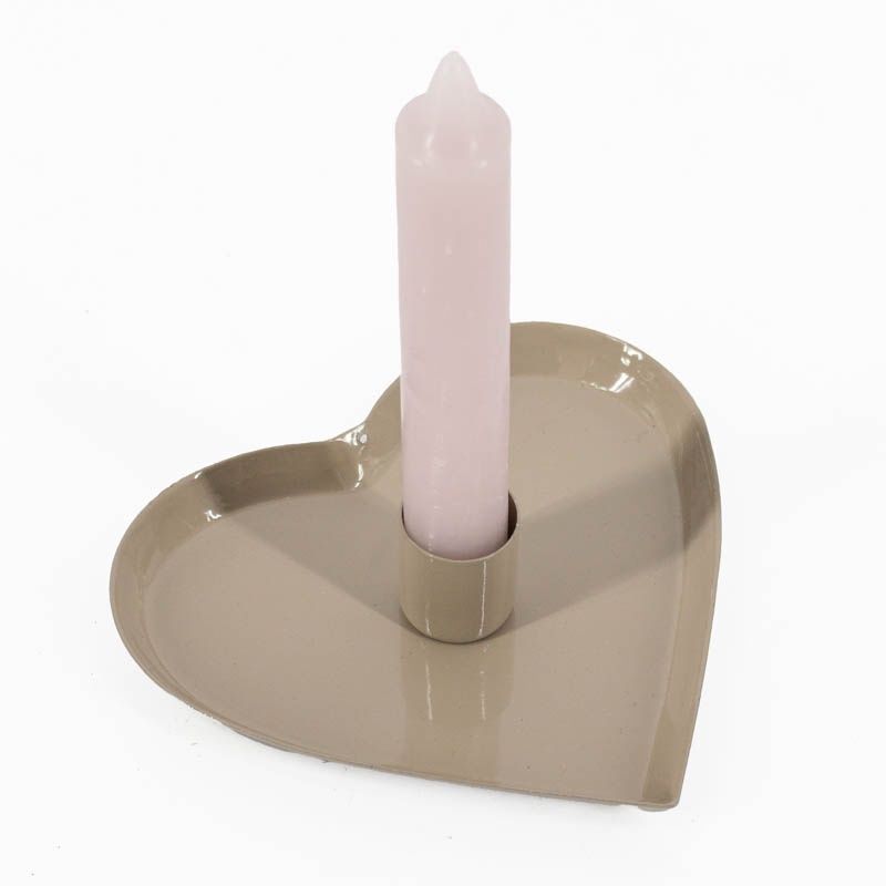 Kaarsenstandaard hart - beige