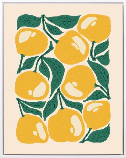 Poster in frame fruits - geel/groen