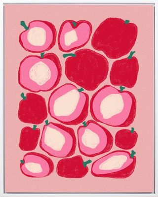 Poster in frame fruits - roze/rood