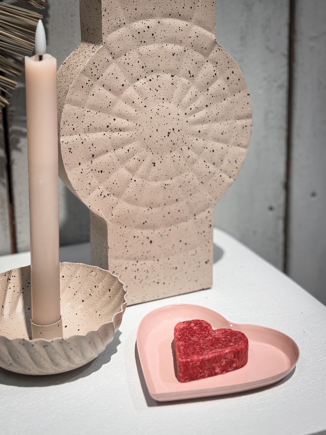 Metalen tray hart - roze