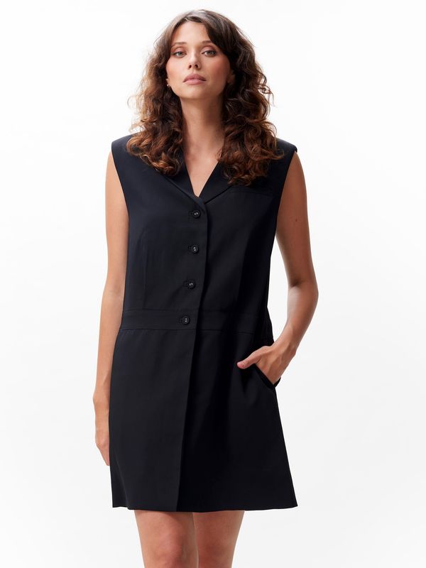 Mouwloze jurk - black