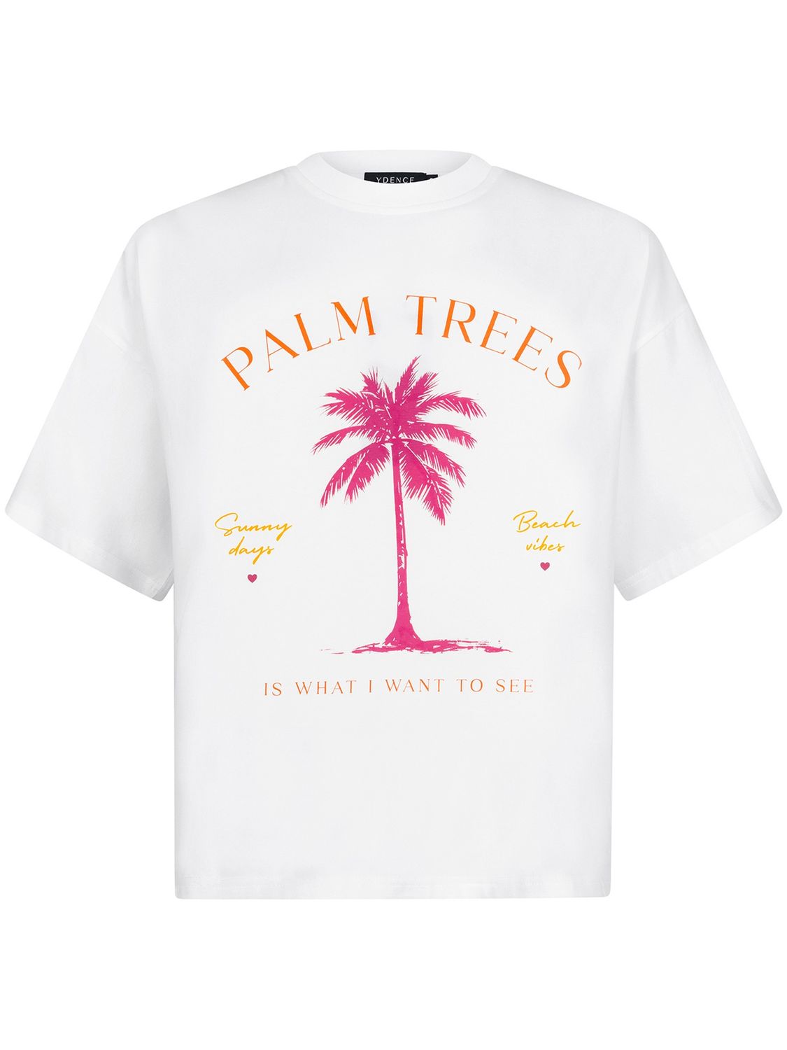 T-shirt Palm trees - offwhite/multi