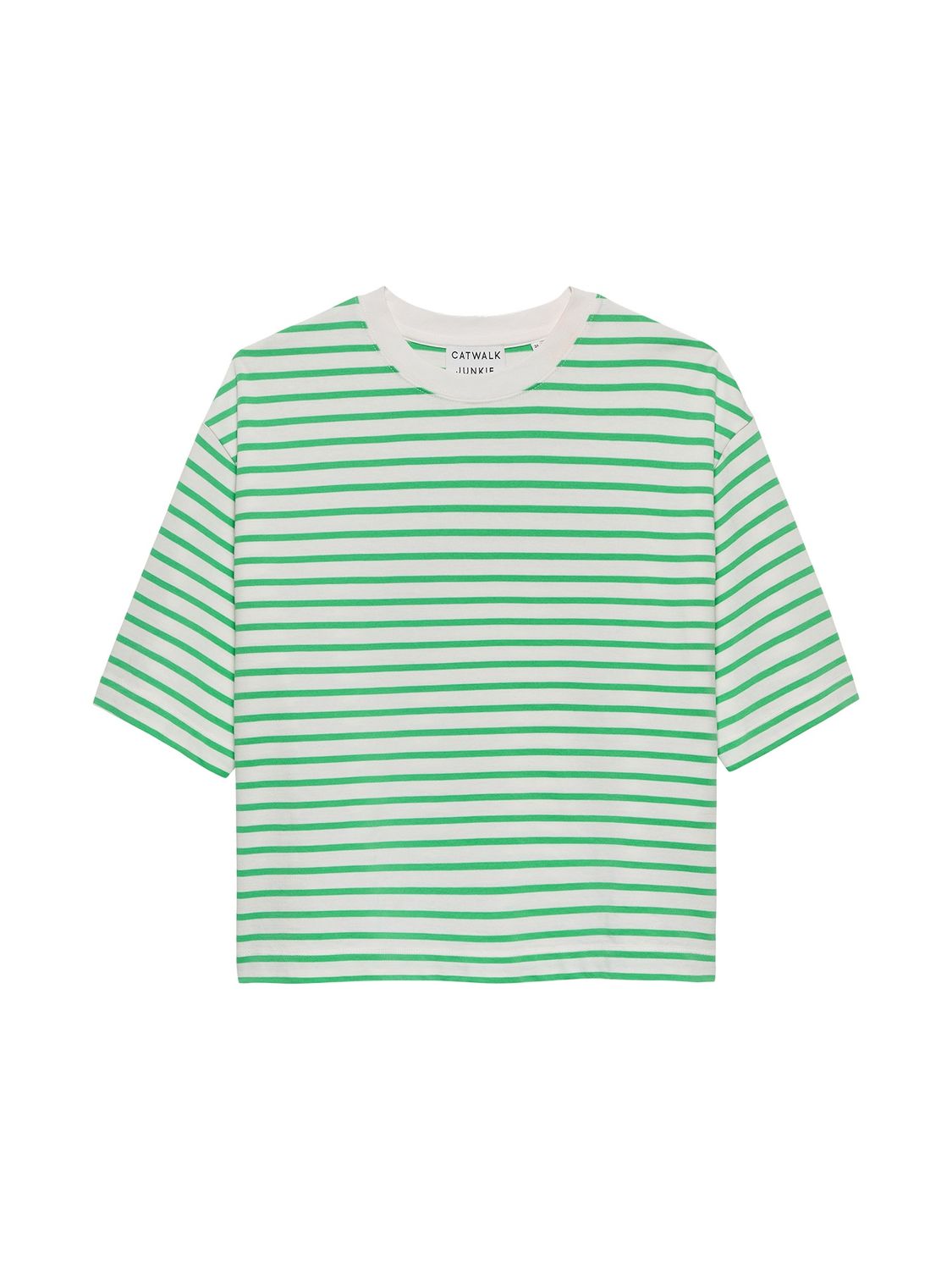 Loose fit stripe t-shirt - island green