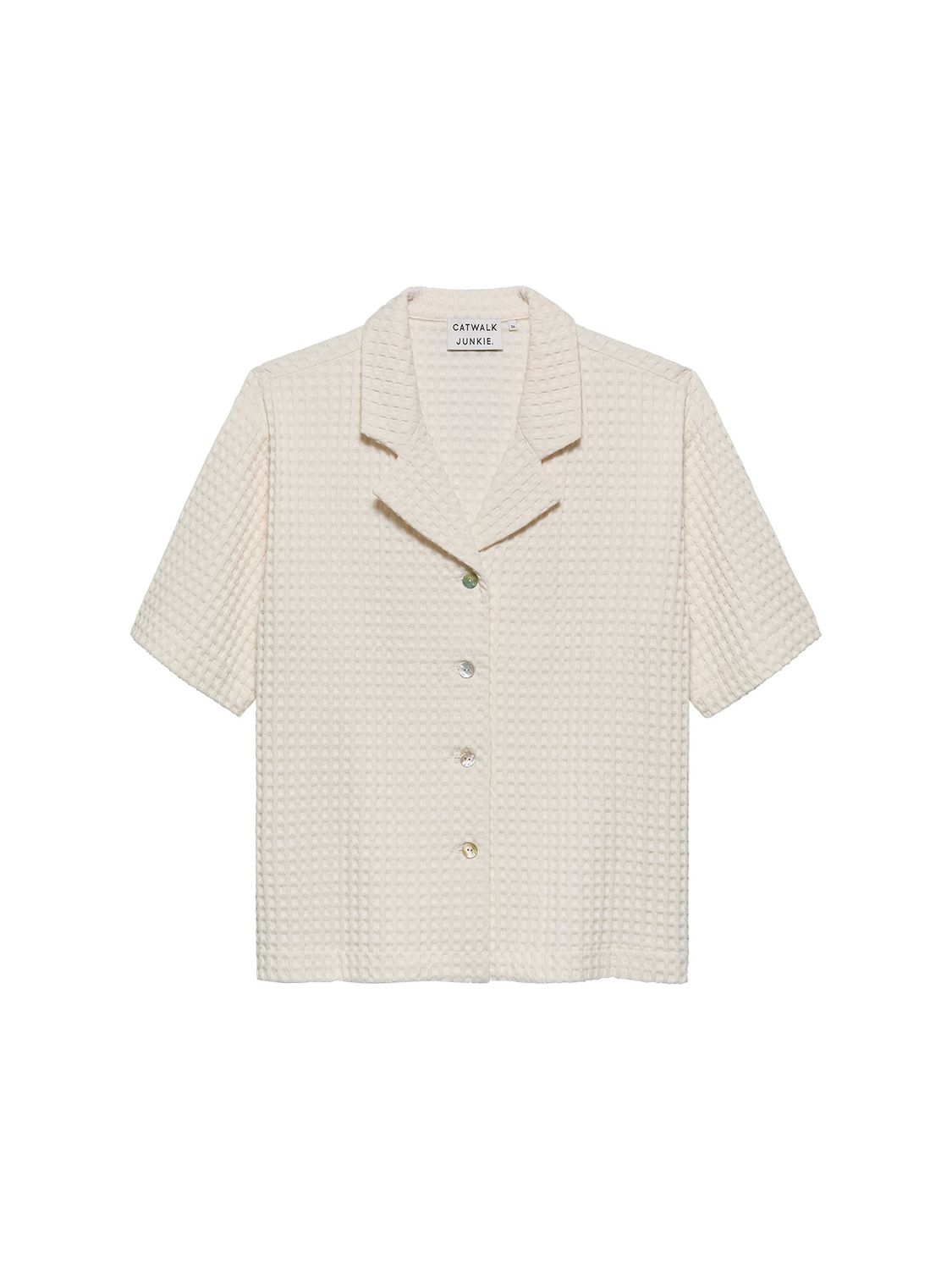 Resort textured blouse - wit