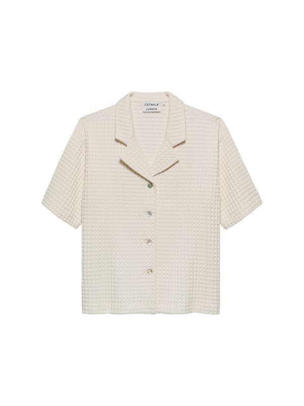 Resort textured blouse - wit