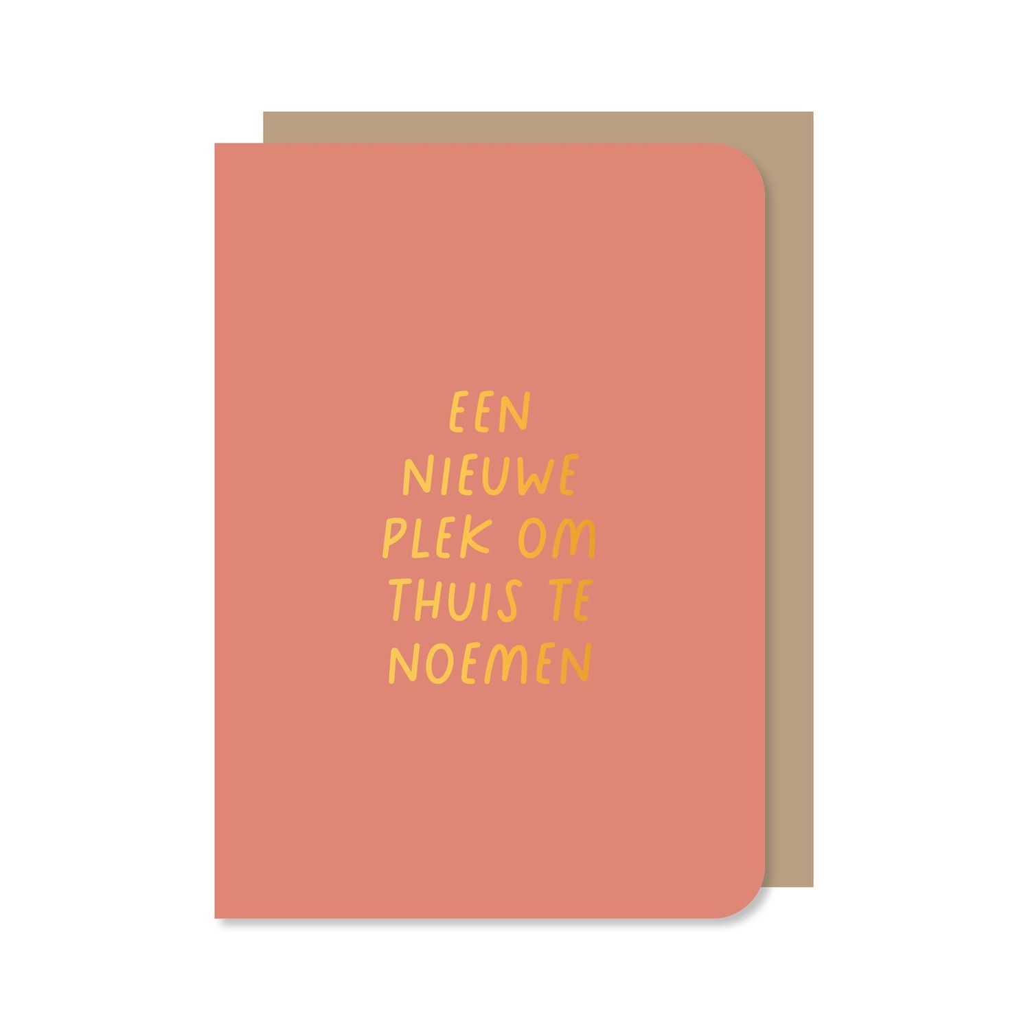 Dubbele kaart met envelop | Een nieuwe plek om thuis te noemen - met goudfolie