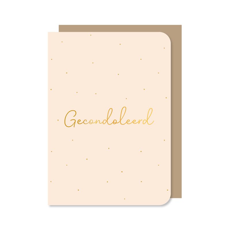 Dubbele kaart met envelop | Gecondoleerd - met goudfolie