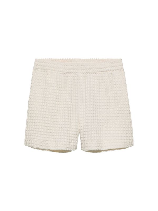 Pull on textured shorts - white