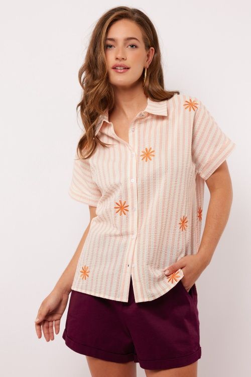 Blouse Gwendolyn - zand / roze