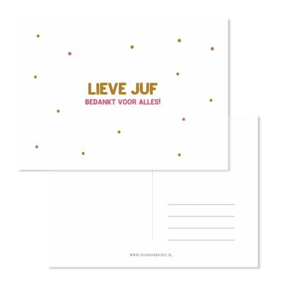 Kaart - Lieve Juf bedankt voor alles!