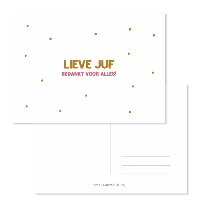 Kaart - Lieve Juf bedankt voor alles!